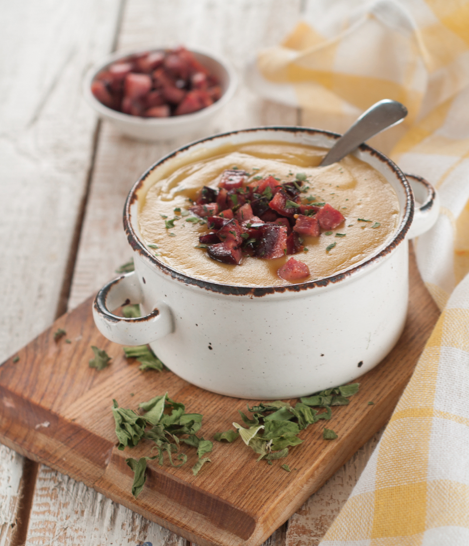 potage de panais et pommes de terre rôtis