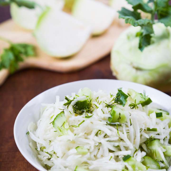 Salade de chou-rave et concombre