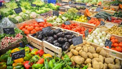 Étal de marché légumes