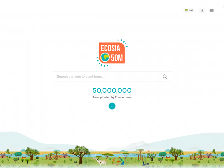 Page d'accueil Ecosia