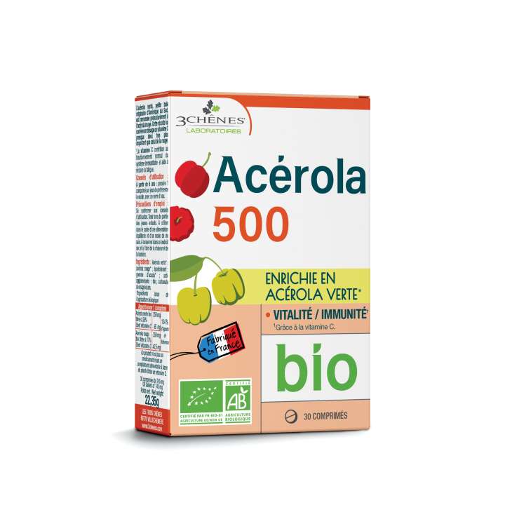 Acérola 500 bio enrichie en acérola verte