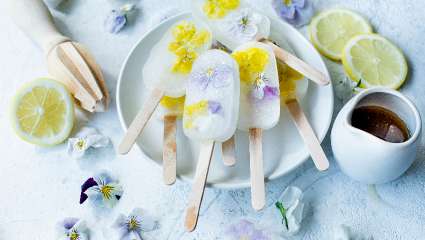 Bâtonnets glacés aux fleurs