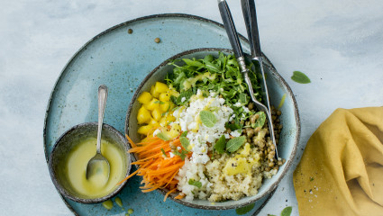 Bol de quinoa et lentilles