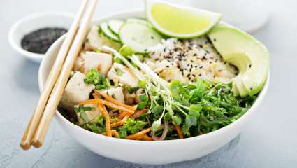 tofu et riz aux légumes