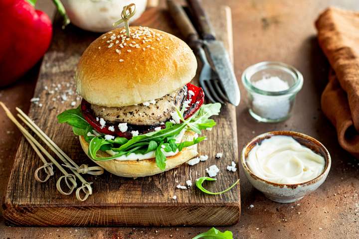 Burger végé aux champignons Portobello