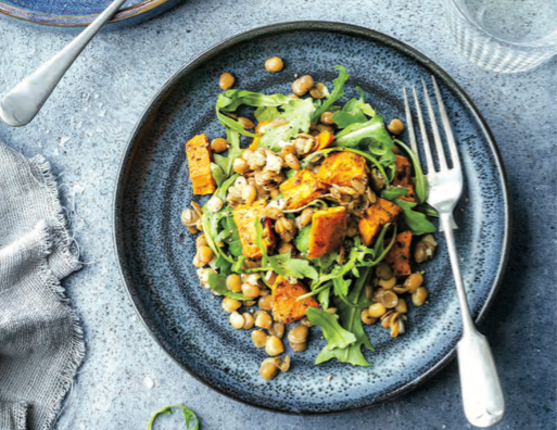 Salade de patates douces et lentilles