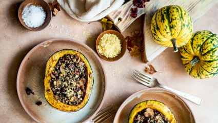 Courge farcie végétalienne