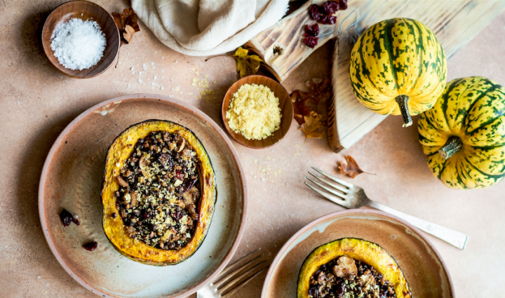 Courge farcie végétalienne