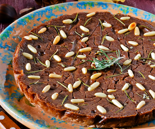 Gâteau de farine de châtaigne (castagnaccio)