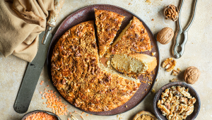 Gâteau de lentilles et noix