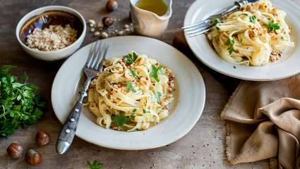 Fettuccine sauce aux noisettes