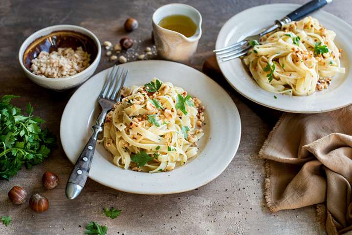 Fettuccine sauce aux noisettes