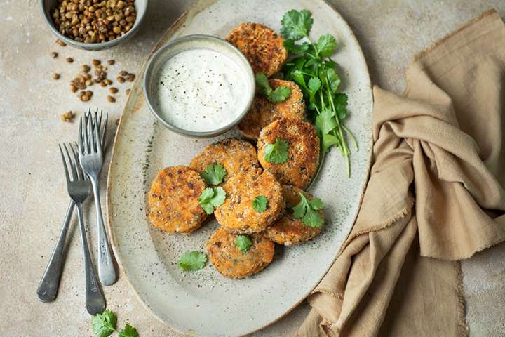 Galettes de lentilles et patates douces