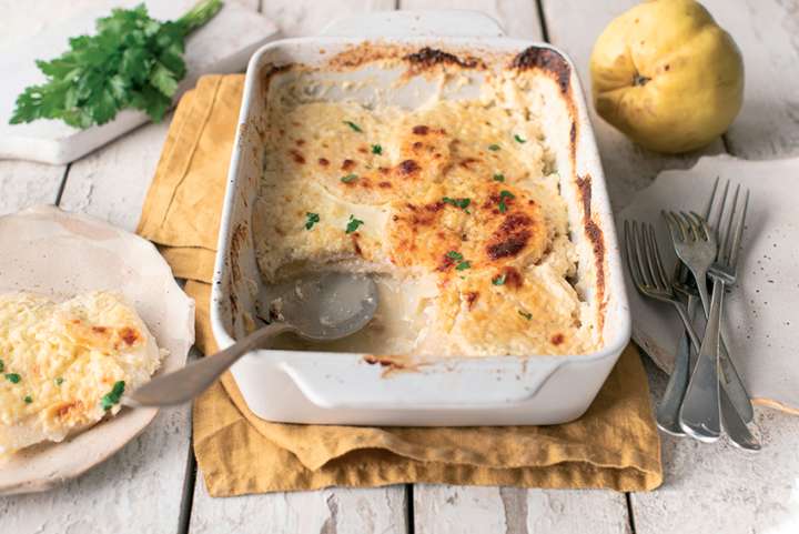 Gratin de céleri-rave et coing