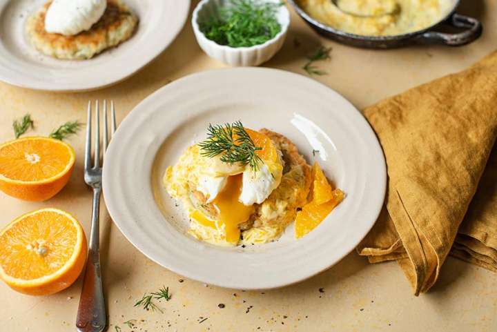 Œufs pochés, sauce à l'orange