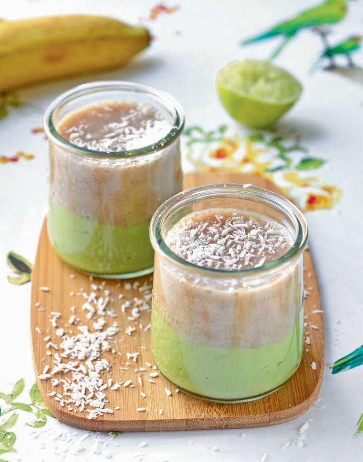 Crème avocat, banane, coco