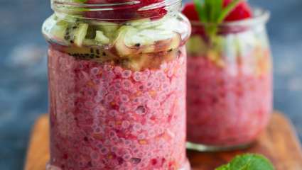 Pudding aux framboises et chia