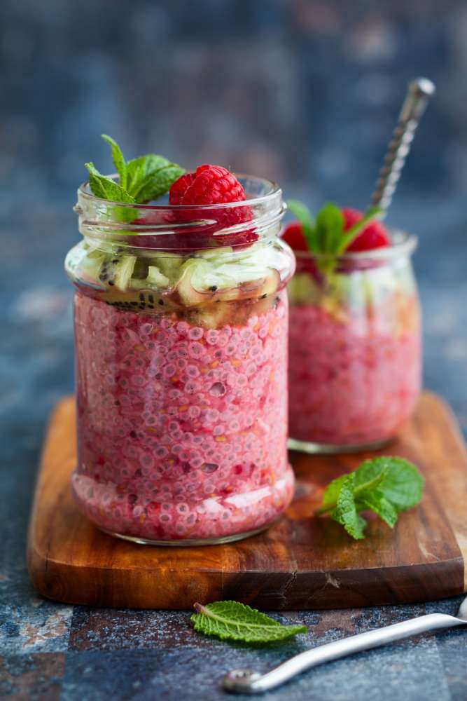 Pudding aux framboises et chia