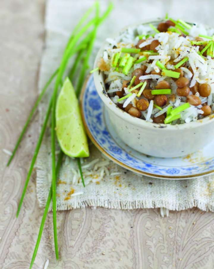 Riz et lentilles aux herbes