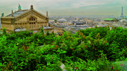 Le toit végétalisé des Galeries Lafayette