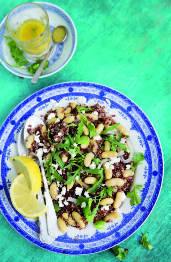 Salade de quinoa rouge et de flageolets