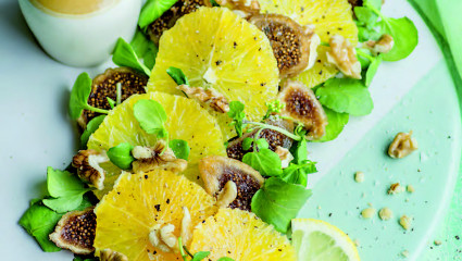 Salade de cresson, figues et oranges