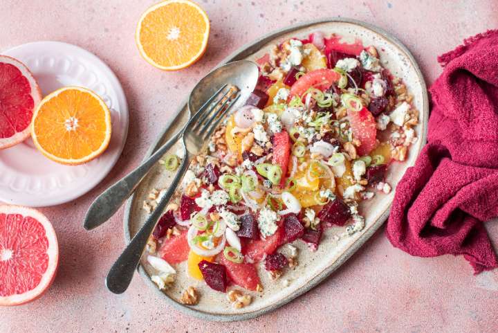 Salade de betterave et pomelo