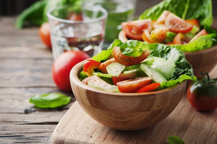 Salade aux tomates anciennes