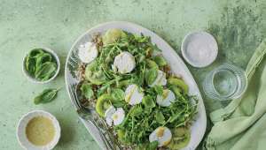 Salade d'orge, roquette et kiwi