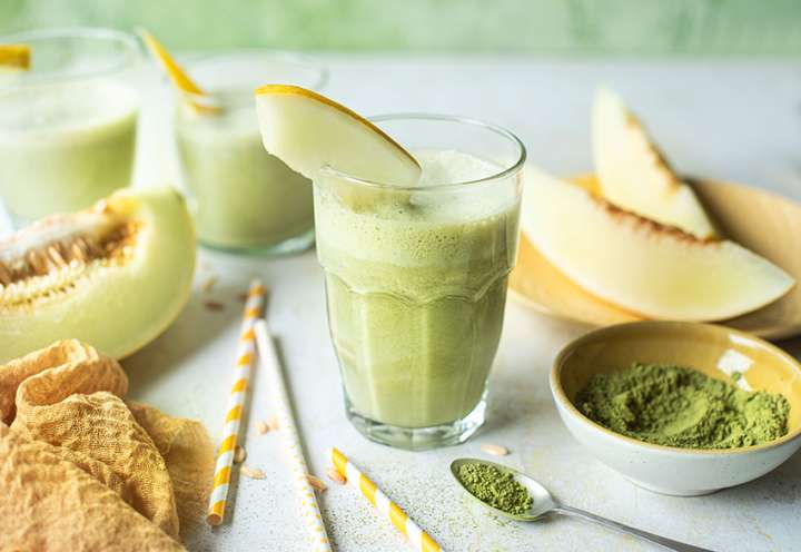 Smoothie au melon miel et matcha