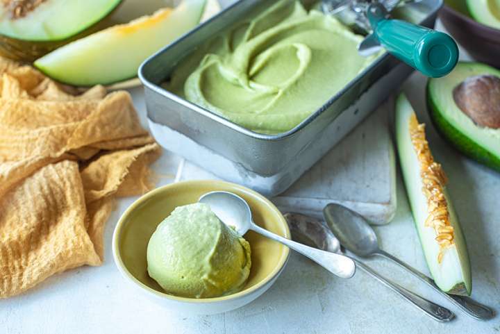 Sorbet de melon vert et avocat