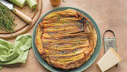 Tarte tatin aux poireaux