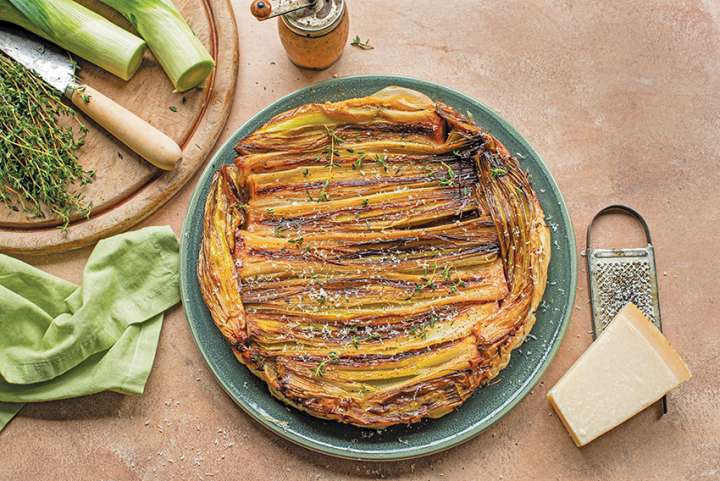 Tarte tatin aux poireaux