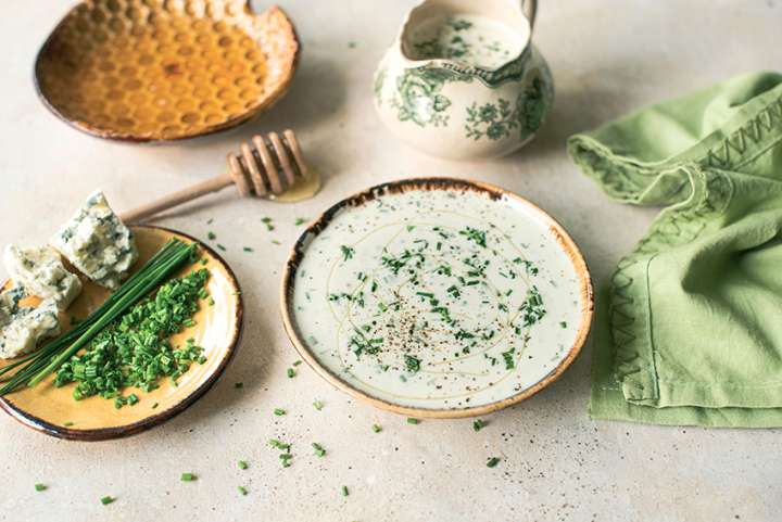 Trempette au bleu, miel et cumin